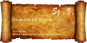 Szaniszló Vitus névjegykártya